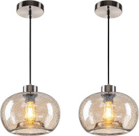 Hand Blown Glass Lighting Fixtures - 2 pack