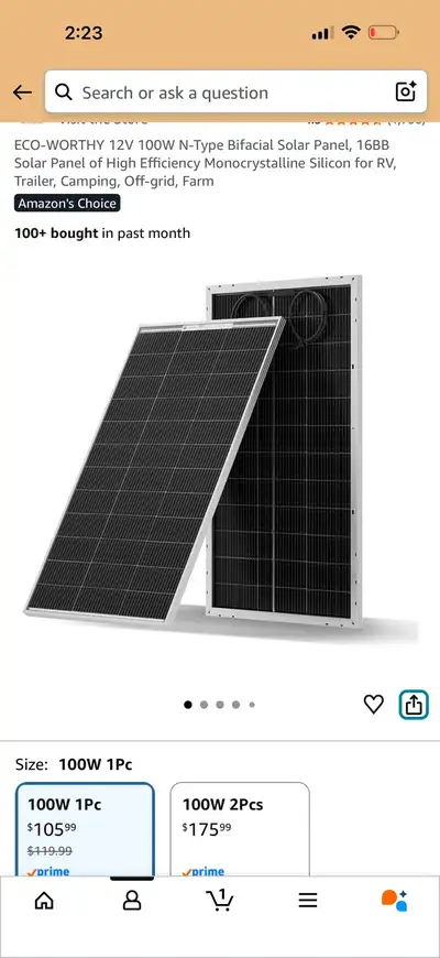 solar panel / panneau solaire 100W, View more