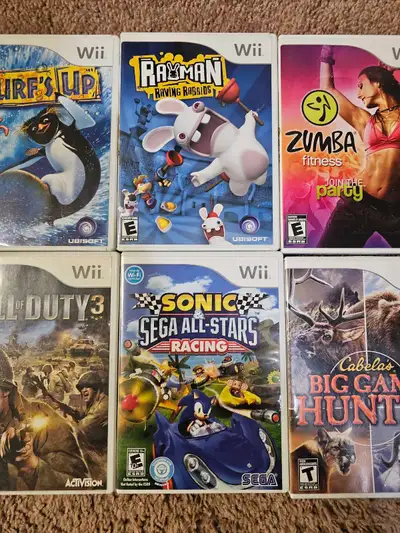 6 Nintendo wii games, View more