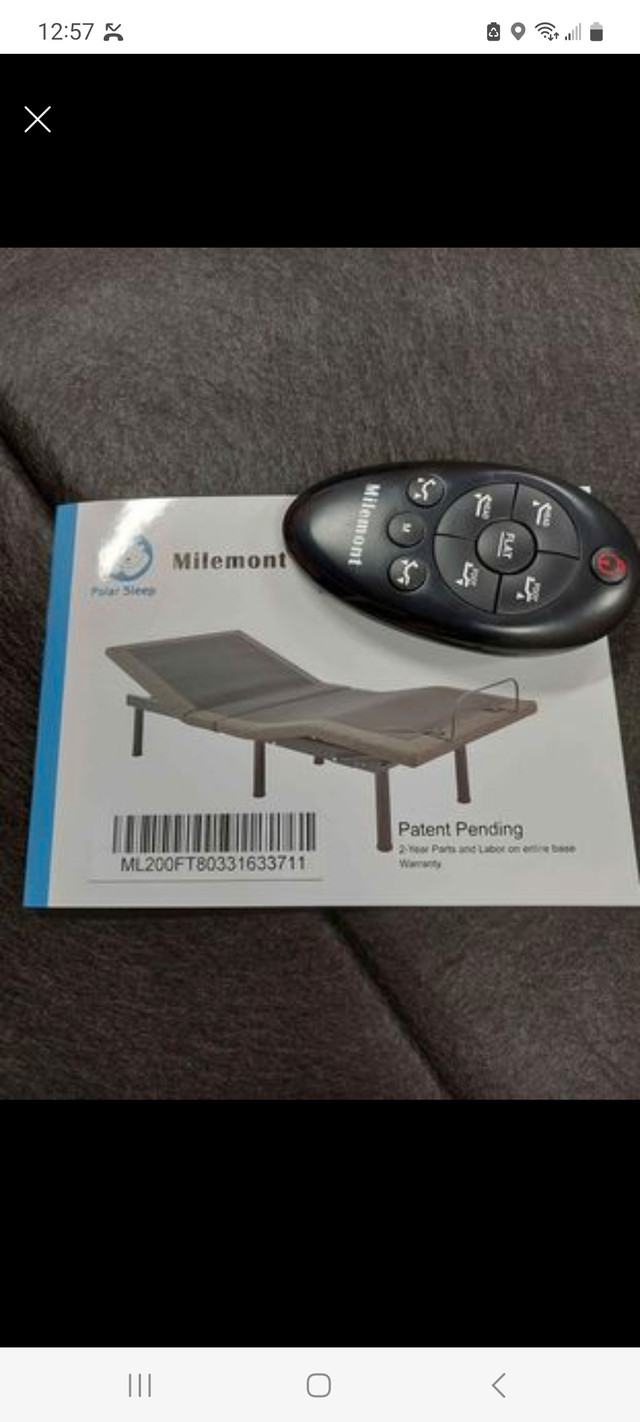 Milemont Adjustable Smart Electric Foundation Bed Base, Gray in Other in Cambridge