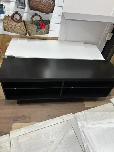 Walker Edison Coastal TV Cabinet - 58-in x 23-in x 15 in - Black, View more