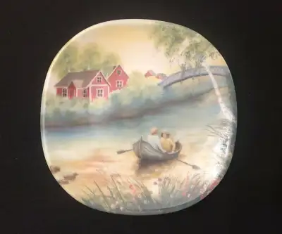 ARABIA Finland Mini Ceramic Wall Plate Titled “The Rowers”, View more