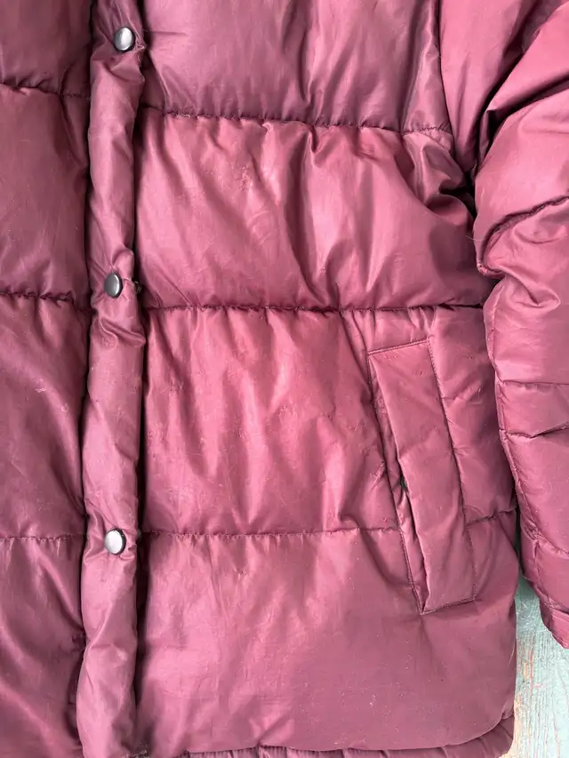 Women’s GAP Down Filled Puffer Burgundy Winter Jacket Medium in Women's - Tops & Outerwear in Calgary - Image 4