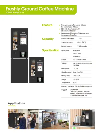 Countertop Drop Cup Fresh Brew Coffee Vending Machine, View more