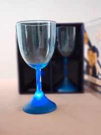 2 Novelty Fun Light Up acrylic wine glasses