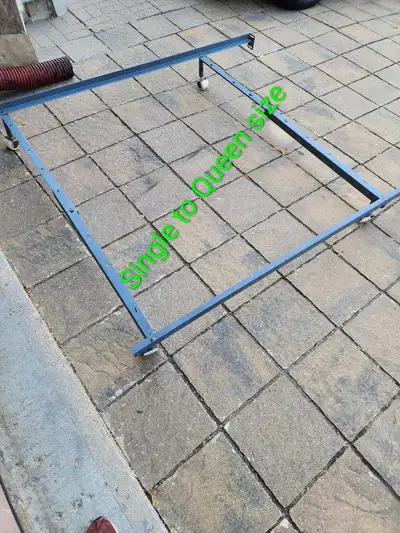 Metal Bed Frame/Grey single to Queen size/with wheels**still , View more