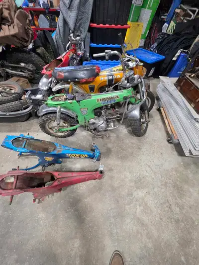 Vintage Honda CT70 project lot spanning 1970–1976. Selling everything together as a complete package...
