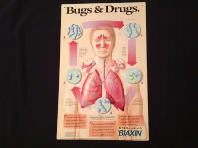 From 1997 manufactured by Abbott Laboratories LTD this 3-dimensional chart shows respiratory infecti...