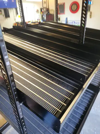 Retail gravity feed shelving, View more