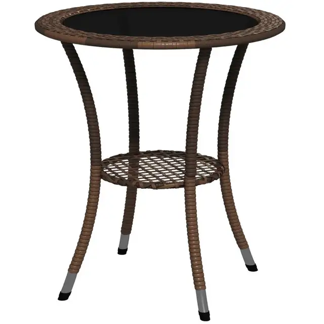 Outdoor Rattan Dining Table, Patio Wicker Round Coffee Table  in Other Tables in Markham / York Region - Image 3