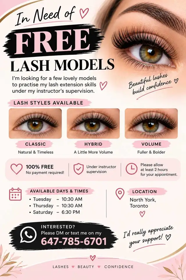 Free lash models call