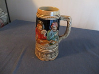 VINTAGE GERMAN BEER STEIN-1950/60'S-COUPLE PLAYING CARDS-RARE!