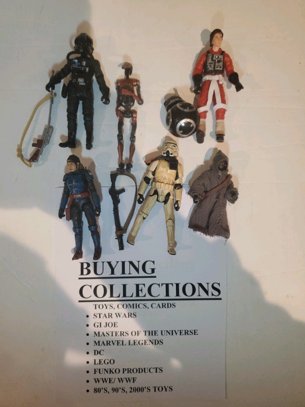 Star Wars lot of 8 3.75" figures. Sandtrooper Jawa tie pilot Toys