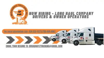 Looking for Class 1 driver and Owner Operator for Flat decks for US with 6 month experience to 1 yea...