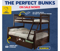 TWIN OVER FULL STRONG & STURDY BUNK BED, KIDS BUNK BEDS