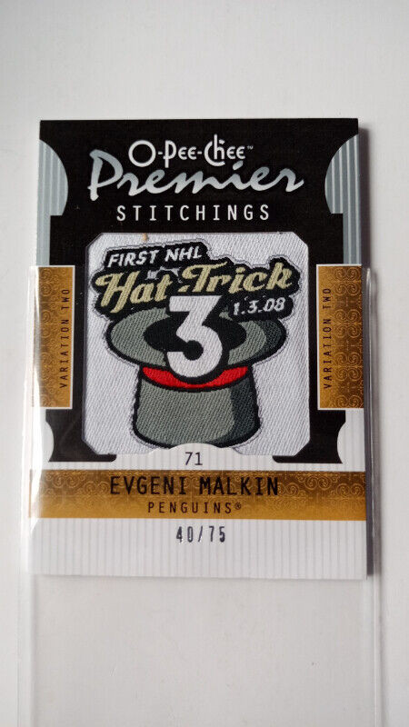 2008-09 O-PEE-CHEE PREMIER STITCHINGS PATCH EVGENI MALKIN 40/75 in Arts & Collectibles in St. Catharines - Image 2