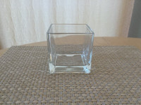 Square Glass Vase Clear Glass Organizer Bathroom Makeup Crafting