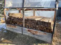 wood posts; treated wood, used