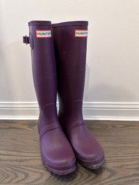 *GREAT CONDITION* Hunter Original Stripe Wellington Rain Boots