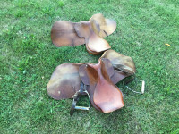 Leather English professional horse saddles