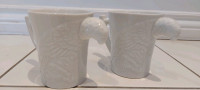*New* 3D White Ceramic Parrot Coffee Mugs Set of 2