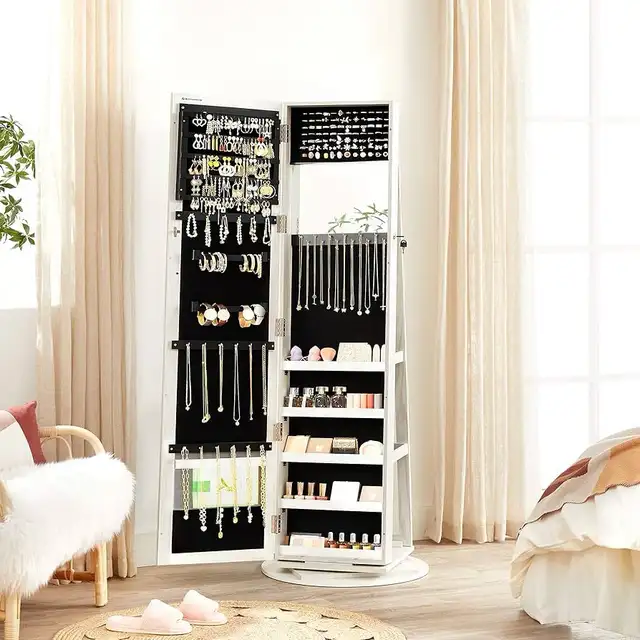 360 Degree Swivel Jewelry Cabinet, High Full Length Mirror, Lock in Home Décor & Accents in Markham / York Region - Image 3
