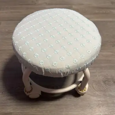 Rolling Metal Stool with Wheels – Vanity / Utility Stool, View more