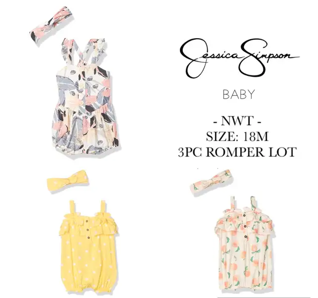 JESSICA SIMPSON BABY - NWT - 18M - BABY GIRLS ROMPER OUTFIT LOT in Clothing - 12-18 Months in Kingston - Image 2
