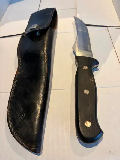 Knife, Hunting, Fixed Blade 10” with Leather Sheath, View more