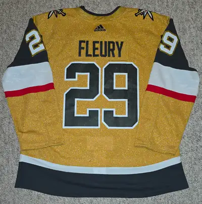 Selling my authentic Adidas Vegas Golden Knights Jersey, size 54, customized with Marc Andre Fleury...