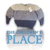 The Children's Place boy dark blue and grey long sleeve sweater