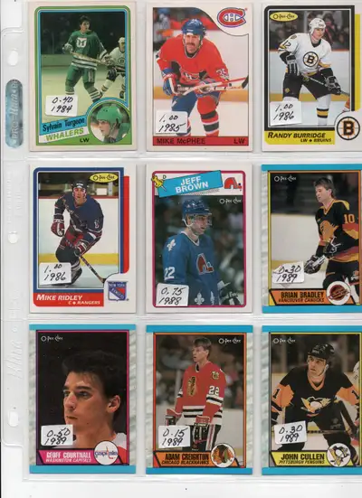 1984 to 1994 - A collection of 140 NHL Rookie Cards. All cards 1984 to 1988 are Very Good Condition;...