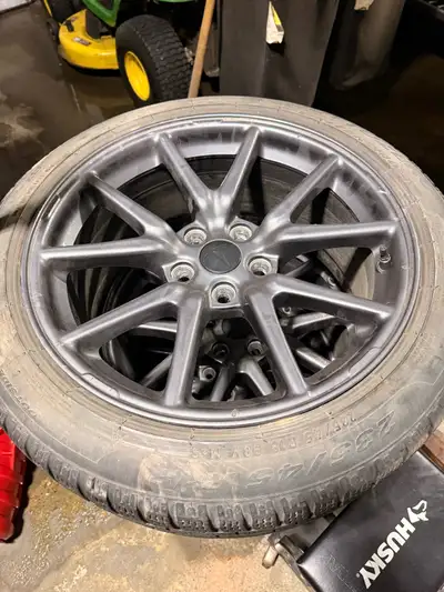 Tesla wheels for sale about 70% tread left on the pirelli tires. Message/text if interested 780-667-...