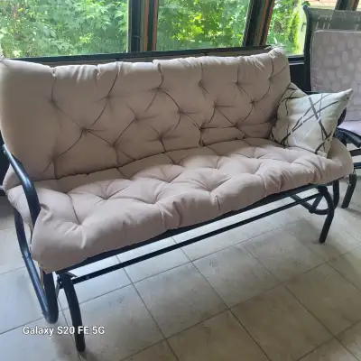 Balançoire de jardin 3 places avec coussin, View more