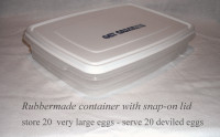 Vintage Rubbermaid 1990s container, lid 20 Jumbo Egg Size slider