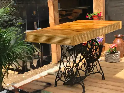 Vintage Singer outdoor / indoor table, View more