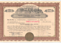 Scripophily - Trans Western Oils Ltd - Share Certificates