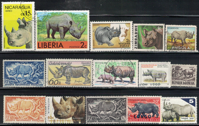 Rhino, 15 Different Stamps, View more