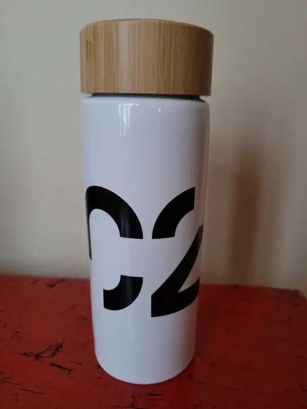 Ceramic Insulated Bottle with Bamboo Lid, Ceramic Mug