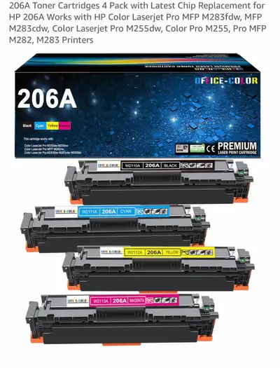 Office-Color 206A Toner Cartridges 4-Pack New, View more