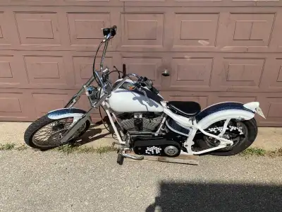 Custom performance motorcycle chopper/bobber Ontario ownership, plate and safety in hand for easy ex...