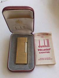 14KT GOLD DUNHILL ROLLAGAS LIGHTER BOX & PAPERS MINT CONDITION