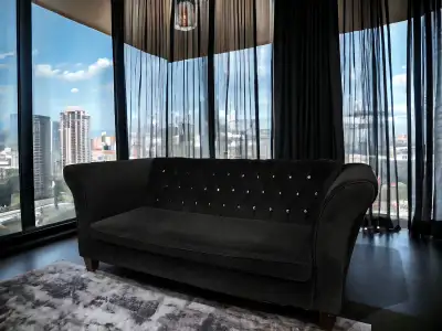 ELTE Black Couch 3 Seater Sofa Designer Modern Free Delivery , View more