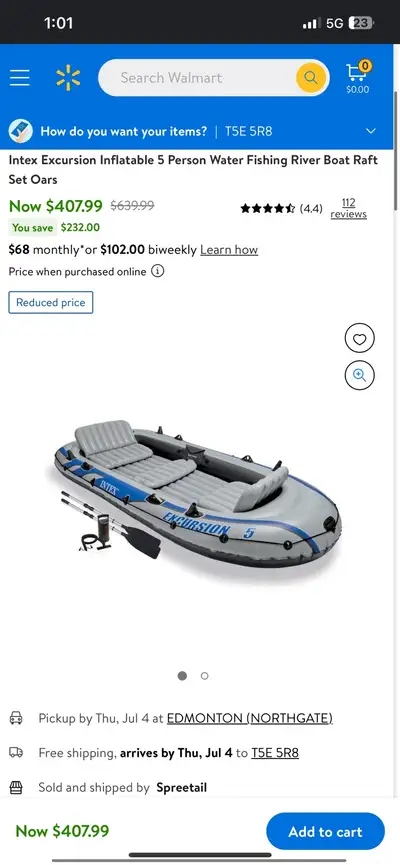 Intex excursion 5 boat $150, View more