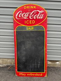 Extremely rare 1930s curling rink coke chalkboard 