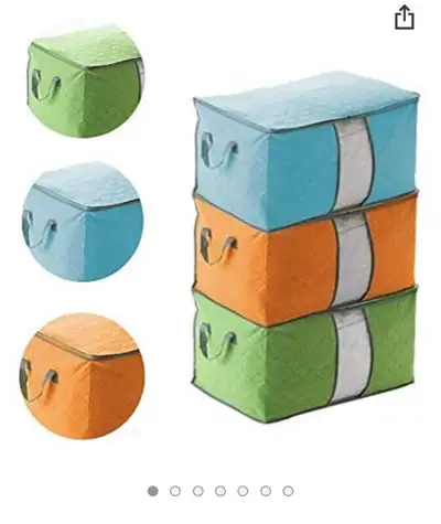 ZJchao3-Piece Large Bamboo Charcoal Clothes Quilt Pillow Blanket, View more