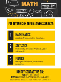 Math, Statistics and Finance Tutor