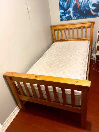 Items to be sold as a set - all in wonderful condition Bed 44” W x 78” L Side panels have been repla...