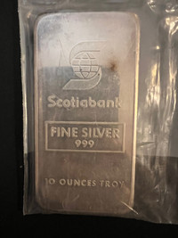 10oz 999 Silver bar Scotiabank/JM