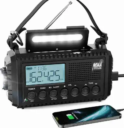 Raynic NOAA Weather Radio, 5000mAh/18500mWh Solar Hand Crank Eme, View more